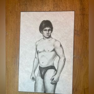 Vintage 1970 Tri-Chem Liquid Embroidery Risqué Themed Male Pitcher to Paint 4x6